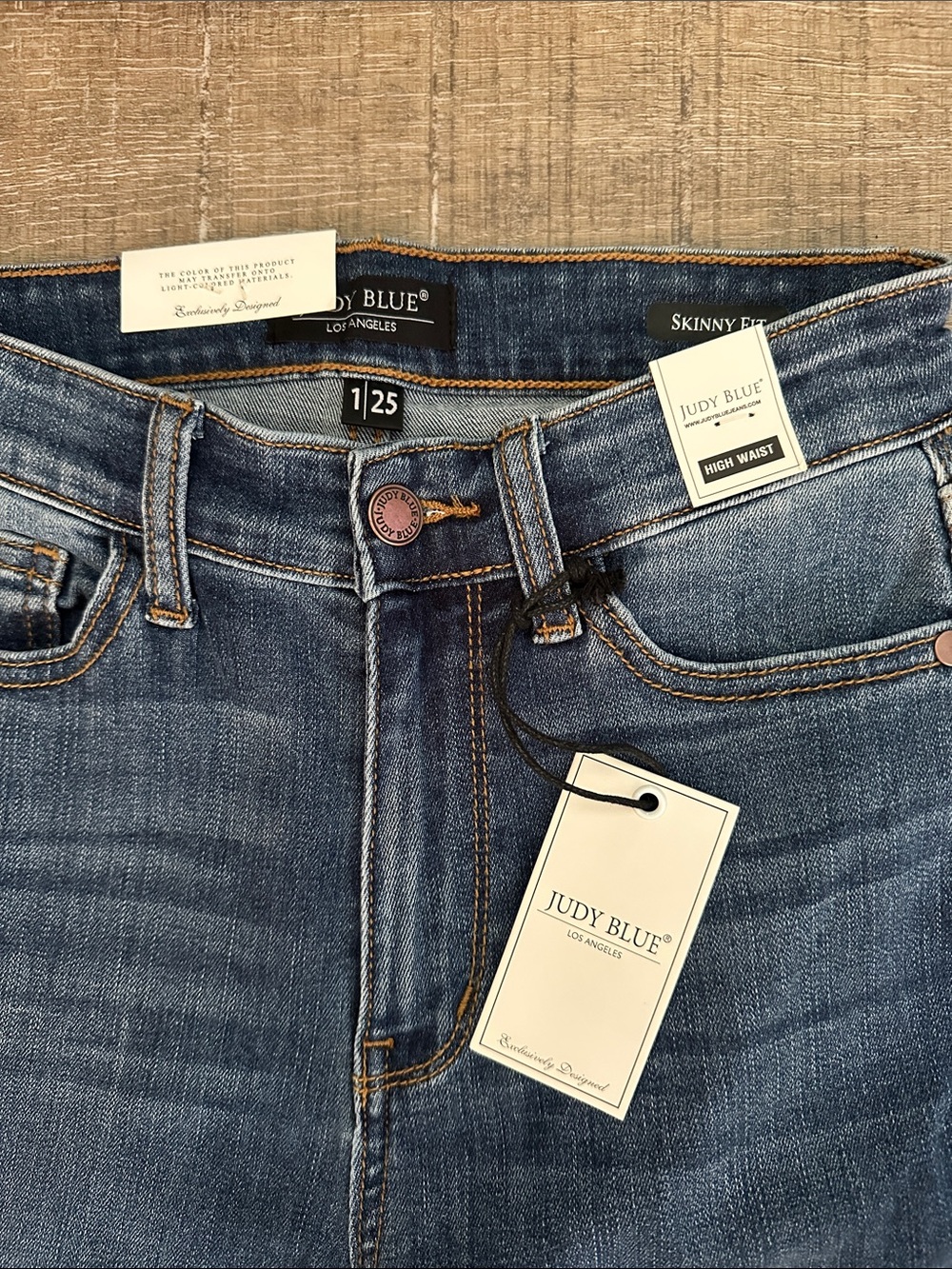 Judy Blue Dark Blue High-Rise Skinny Jeans - Picture 2 of 2
